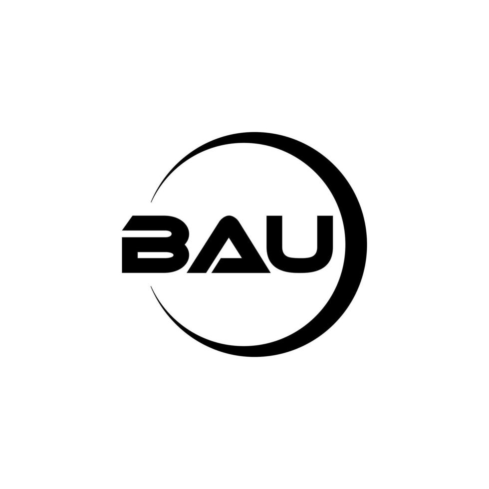 bau brief logo ontwerp in illustratie. vector logo, schoonschrift ontwerpen voor logo, poster, uitnodiging, enz.