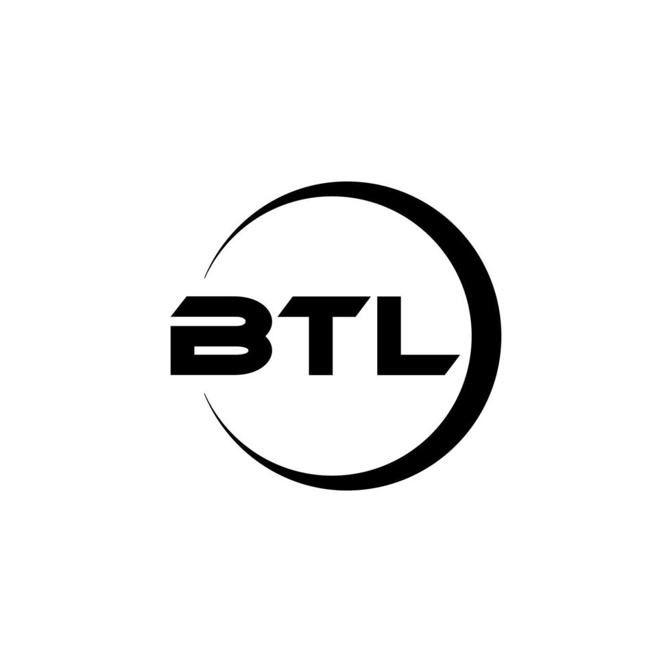 btl brief logo ontwerp in illustratie. vector logo, schoonschrift ontwerpen voor logo, poster, uitnodiging, enz.