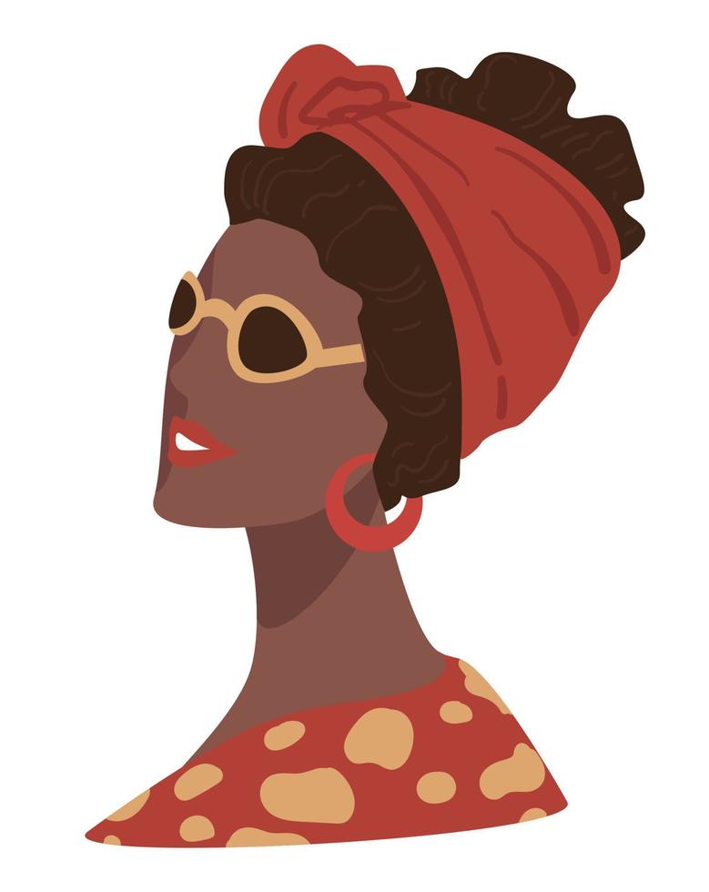 elegant afro Amerikaans dame, mode en modieus outfits vector