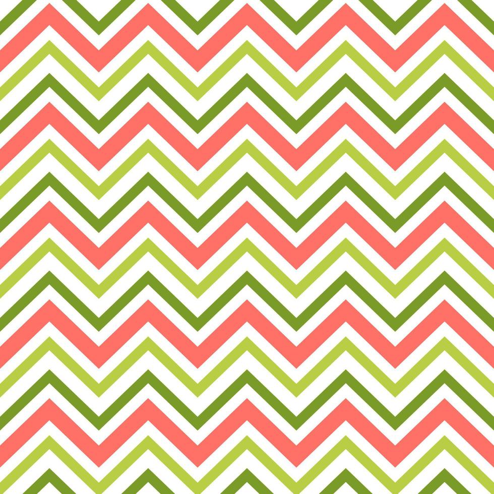 groen rood naadloos patroon in zig zag. klassiek chevron achtergrond. schattig grafisch meetkundig textiel papier ontwerp. schattig gestreept illustratie. kleding stof, pakket, zig zag ornament. watermeloen concept. vector