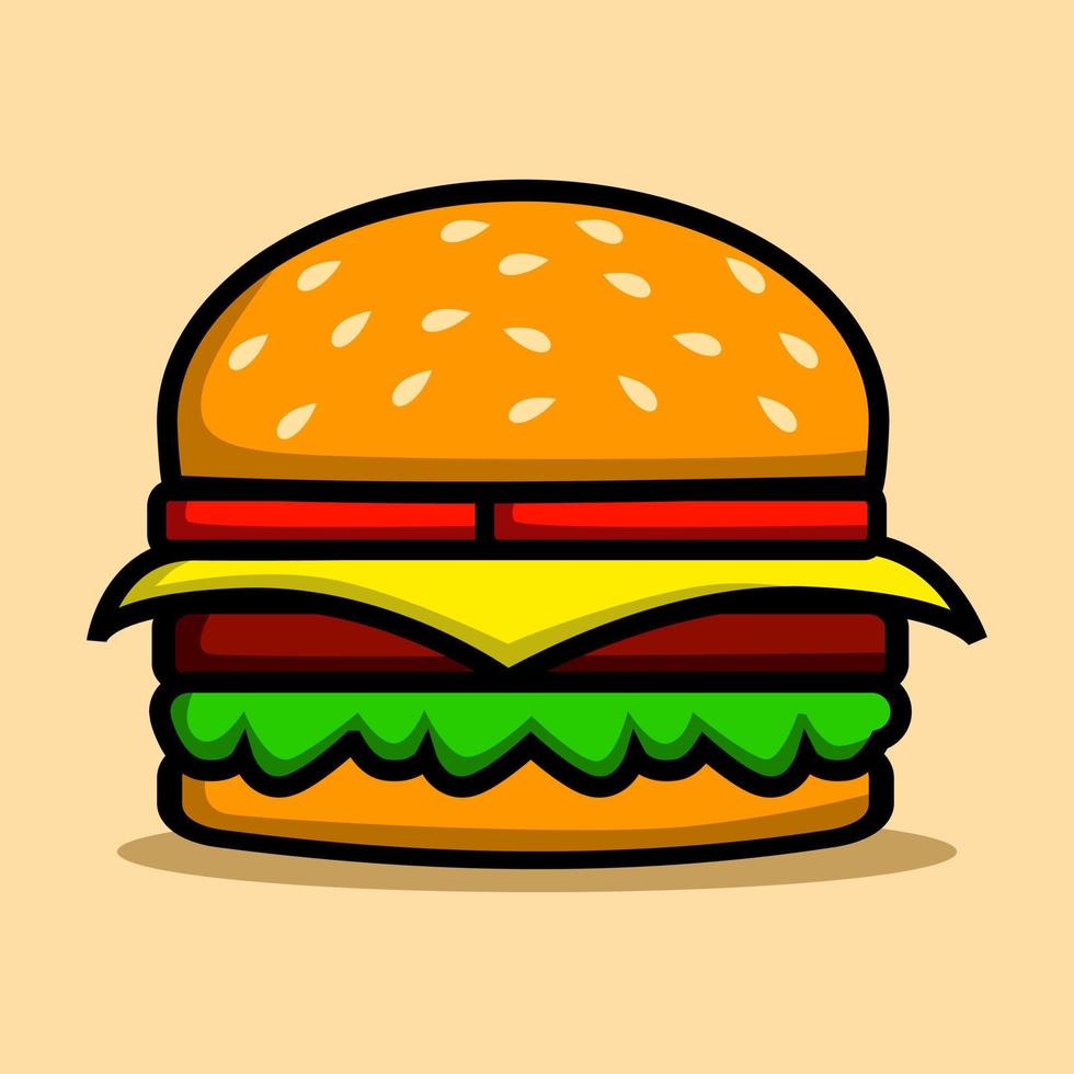 hamburger illustratie. hamburger tekenfilm. illustratie voor kinderen boek. vector