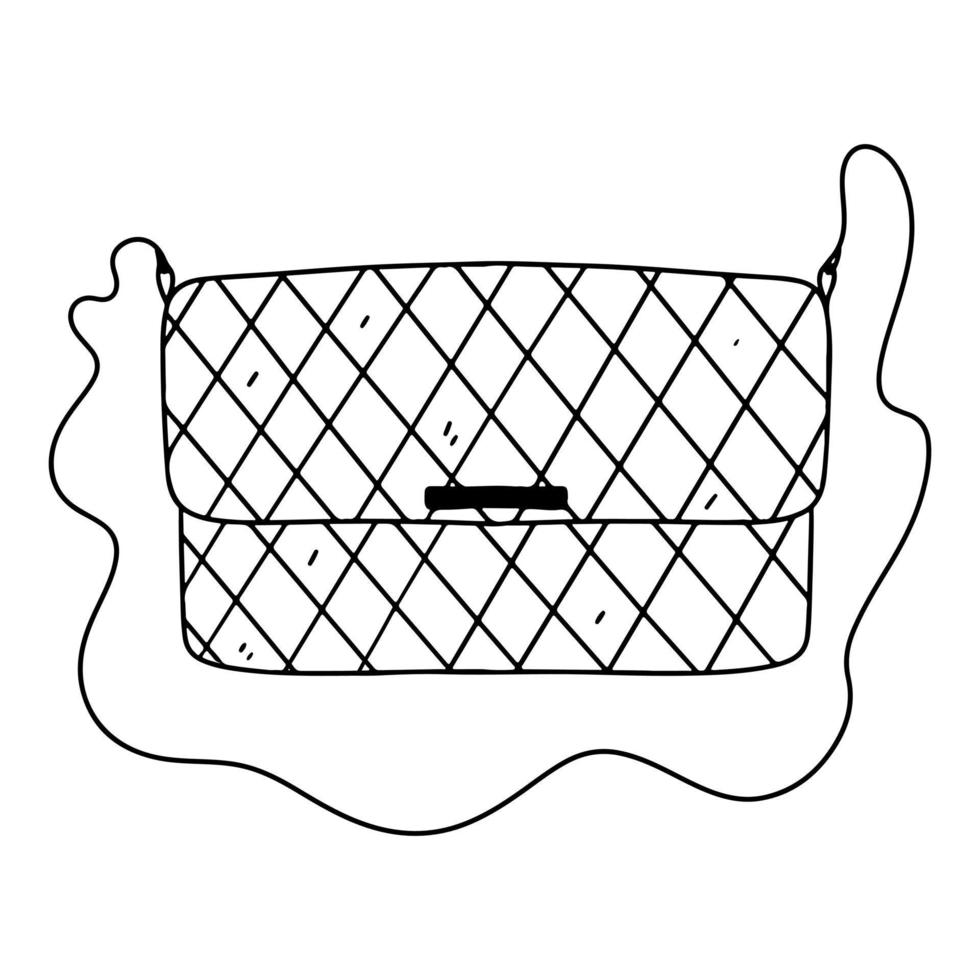 vrouw hand- zak in hand- getrokken tekening stijl. vector illustratie geïsoleerd Aan wit. kleur bladzijde.
