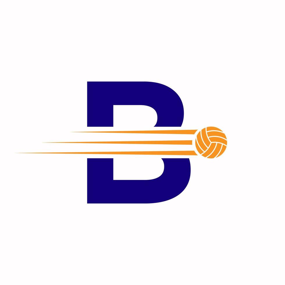 eerste brief b volleybal logo ontwerp teken. volleybal sport- logotype vector
