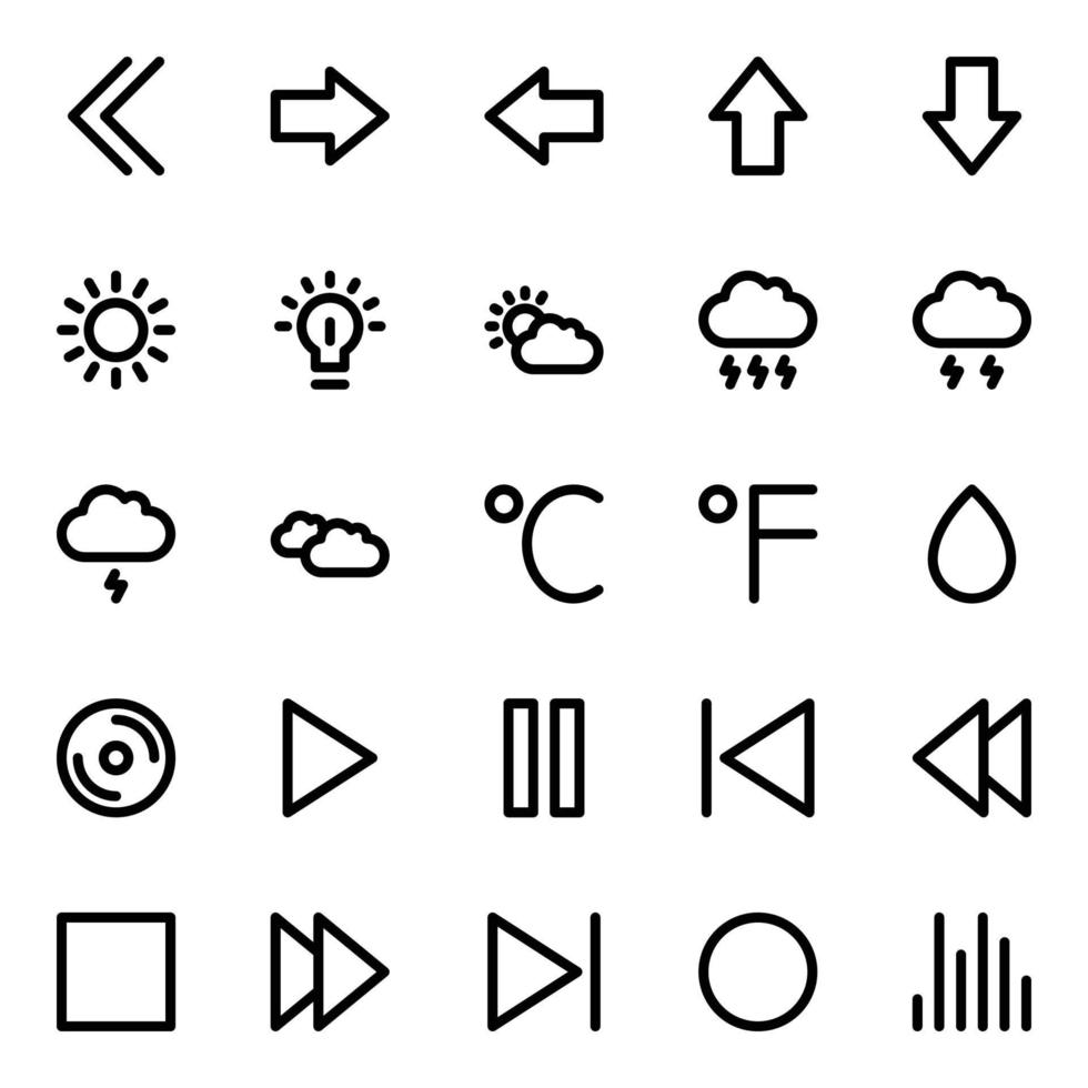 schets pictogrammen voor universeel web en mobiel. vector