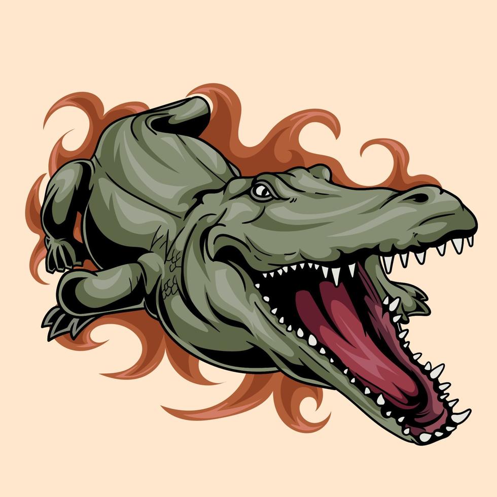 illustratie van tekenfilm krokodil vector