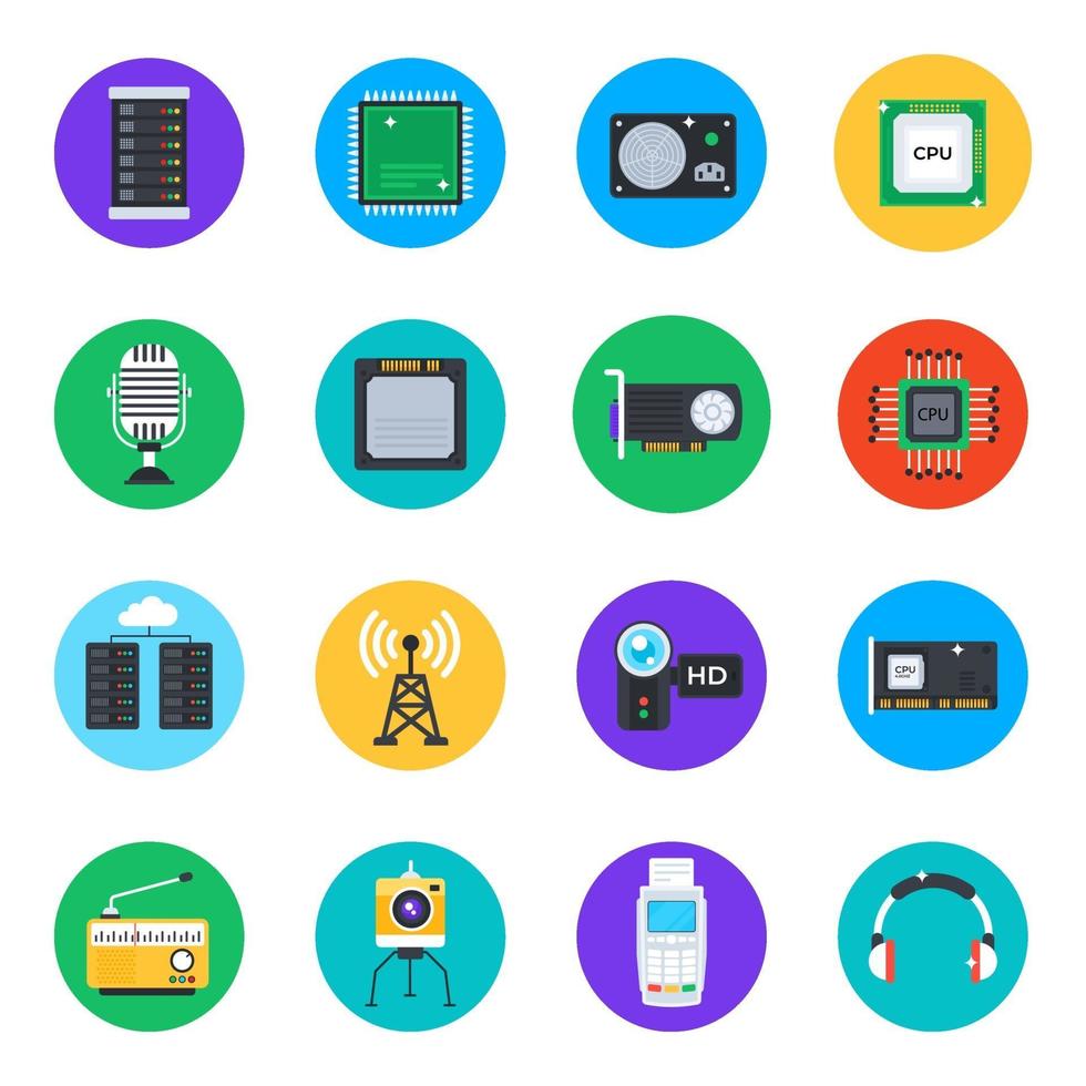 technologie en hardware apparaten icon set vector