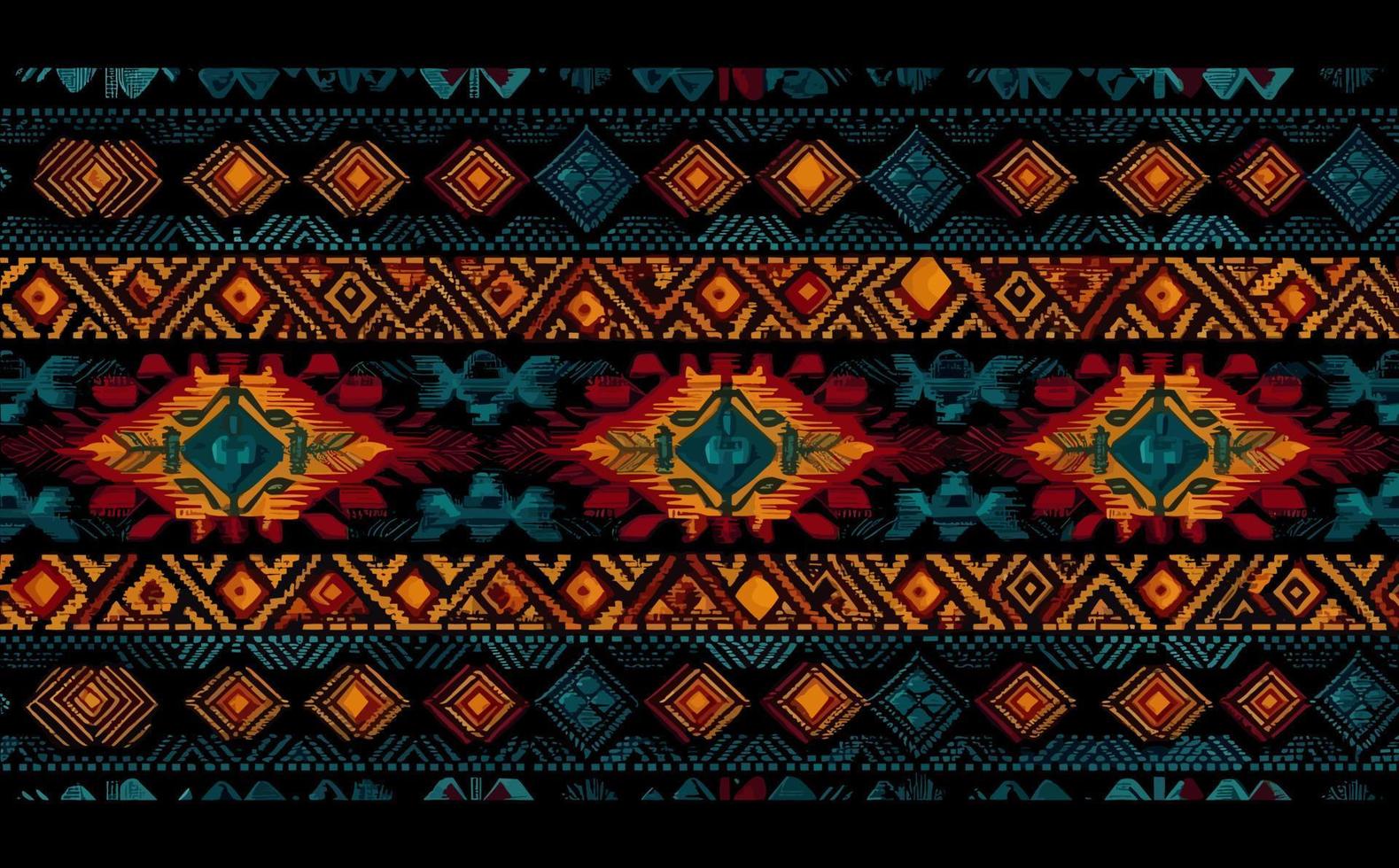 etnisch abstract ikat patroon. naadloos patroon in stam, volk borduurwerk, Mexicaans stijl. aztec meetkundig kunst ornament print ontwerp voor tapijt, behang, kleding, inpakken, kleding stof, omslag, textiel vector