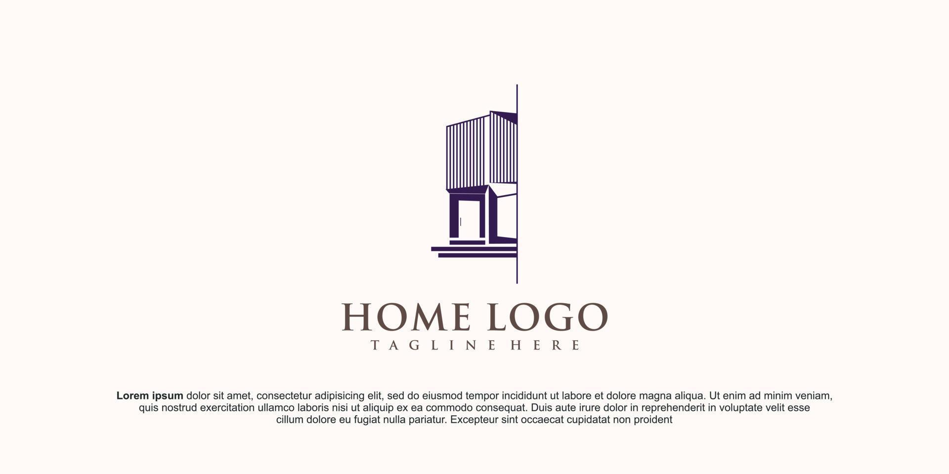 gebouw logo illustratie vector grafische vormgeving in lijn kunststijl. goed voor merk, reclame, onroerend goed, bouw, huis, thuis