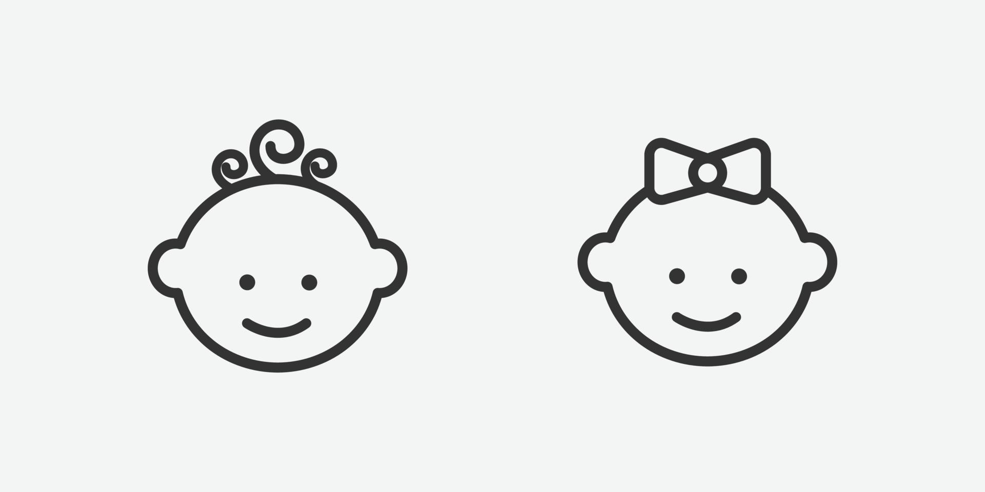 vector geïsoleerde icoon van baby hoofd symbool