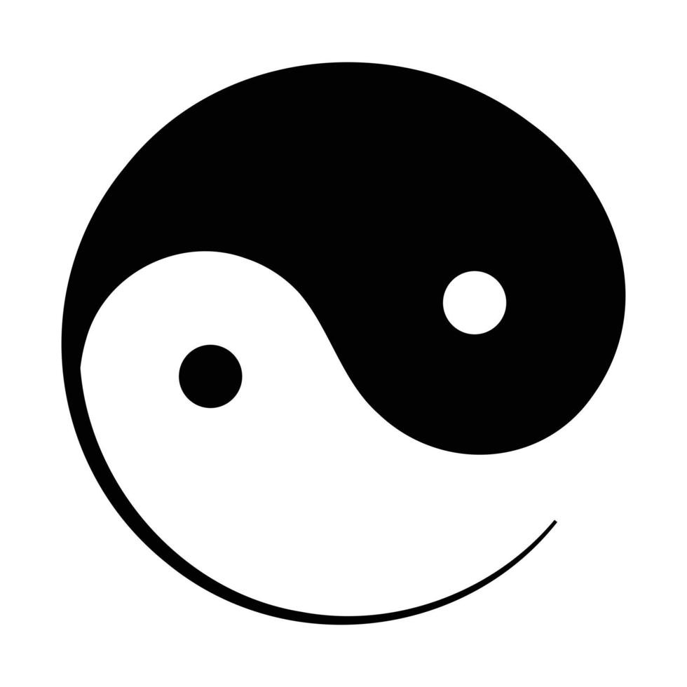 yin yang symbool vector icoon ontwerp. vlak icoon.