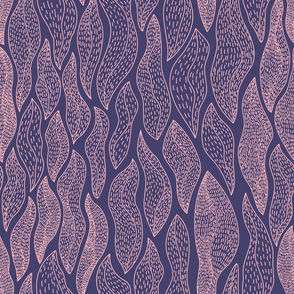 naadloos patroon van abstract bladeren Aan een donker achtergrond vector