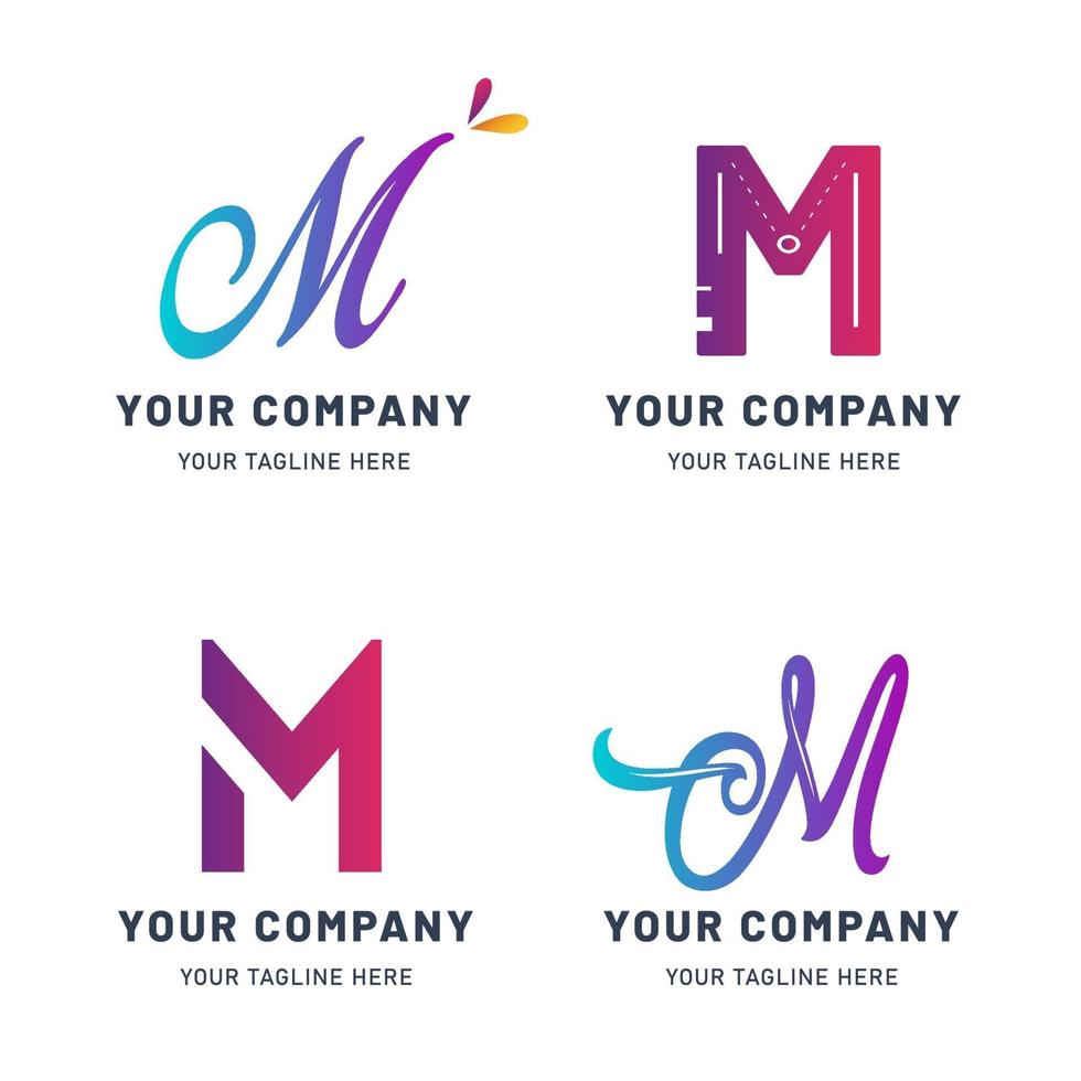 verzameling m logo sjablonen vector