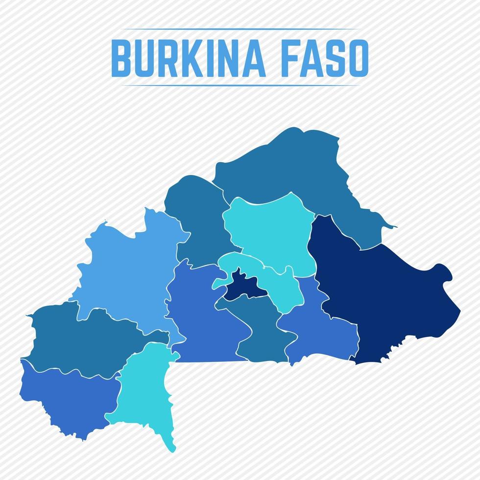 gedetailleerde kaart van burkina faso met steden vector