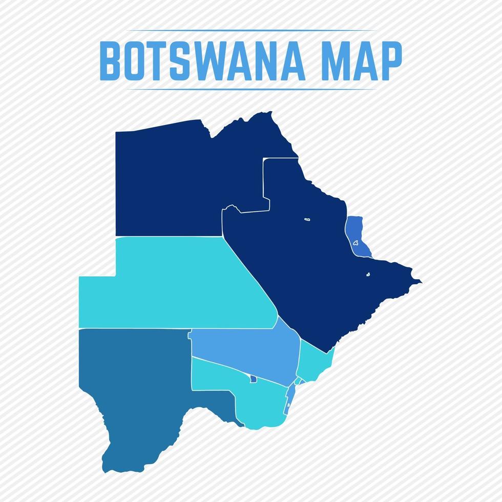 botswana gedetailleerde kaart met steden vector