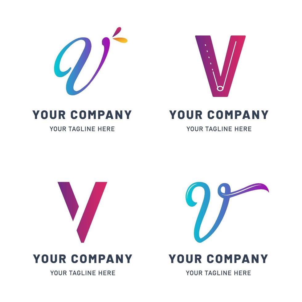 verzameling v-logo-sjablonen vector