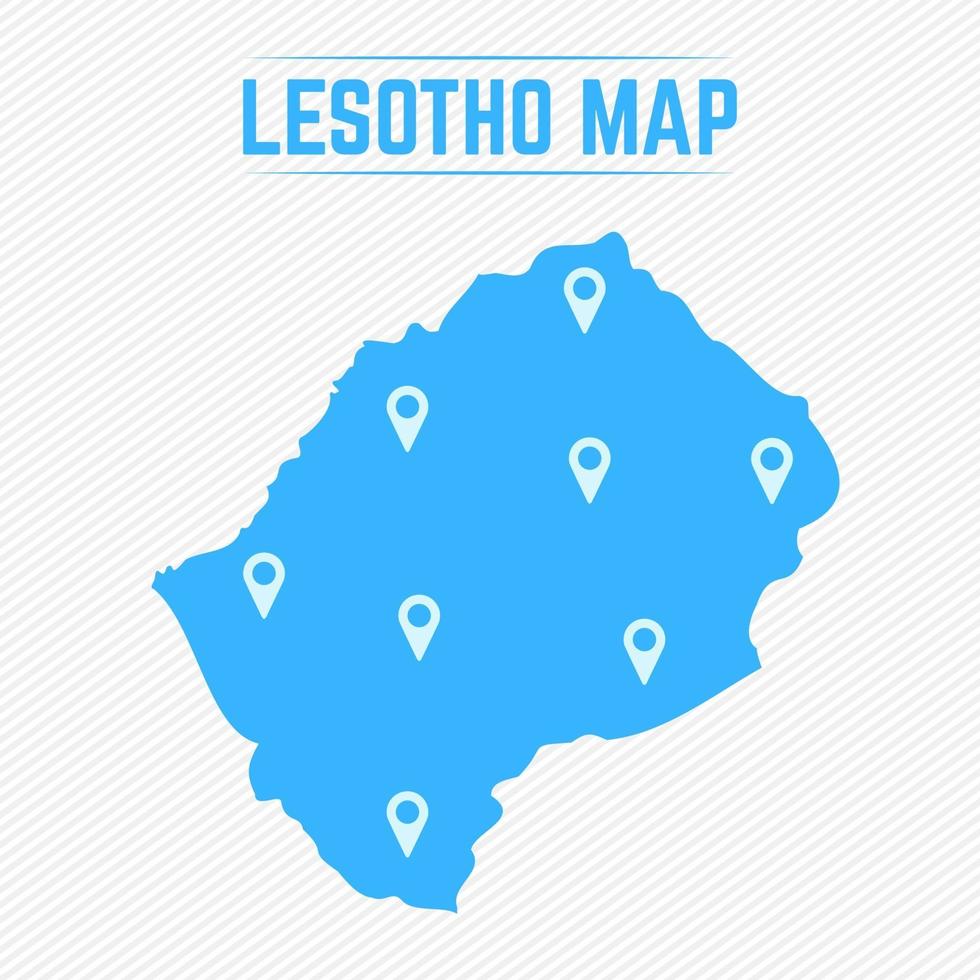 Lesotho eenvoudige kaart met kaartpictogrammen vector