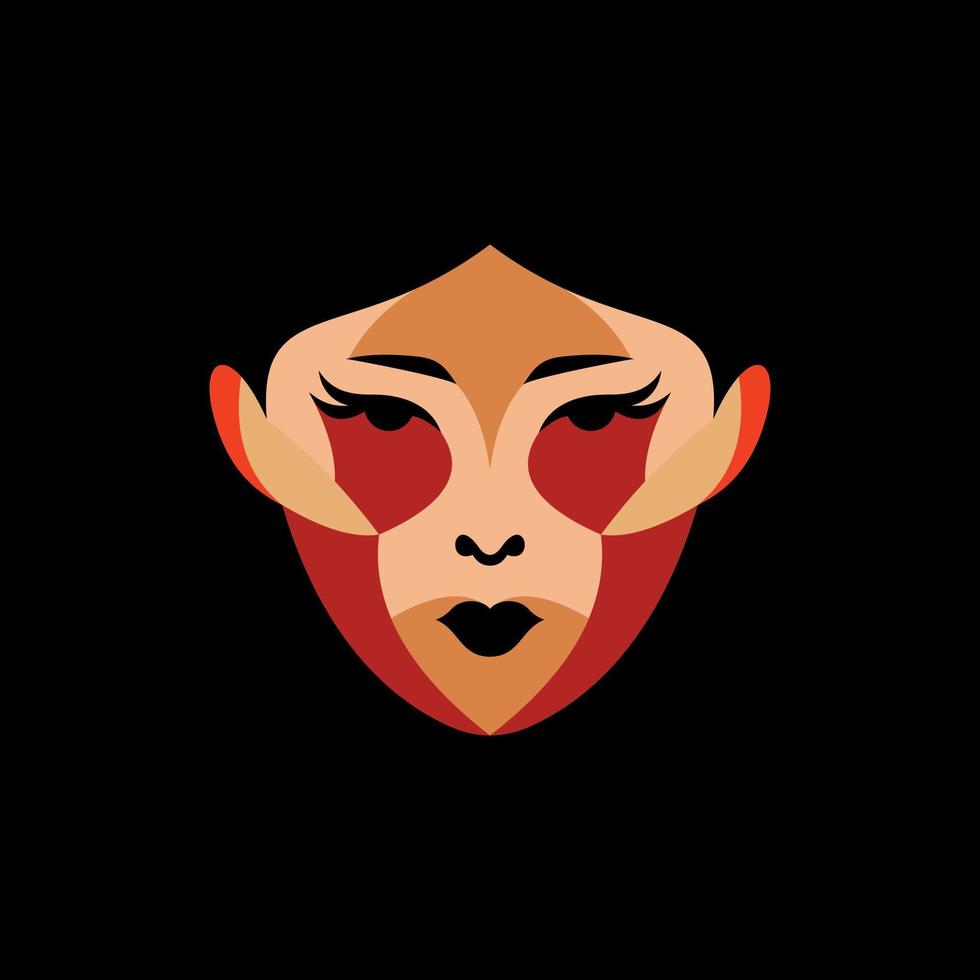 vrouw gezicht kleurrijk modern creatief ontwerp vector