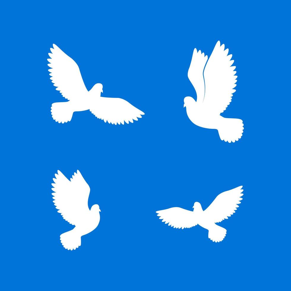 duif. wit vrij vogelstand in lucht. papier duiven silhouet. vector illustratie