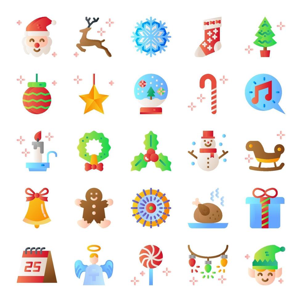 Kerst verloop vector iconen