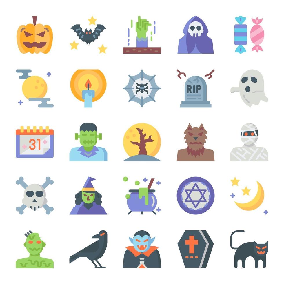 halloween platte vector iconen