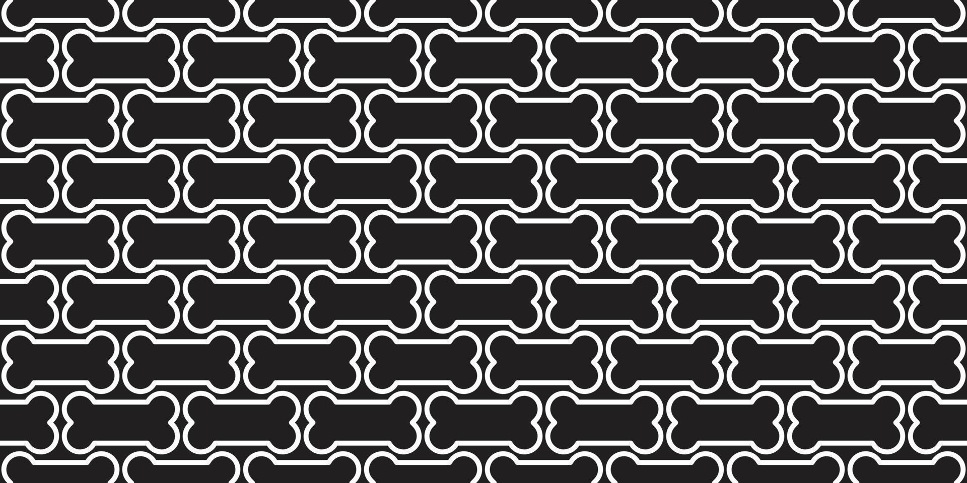 bot naadloos patroon hond bot vector geïsoleerd behang achtergrond muur zwart