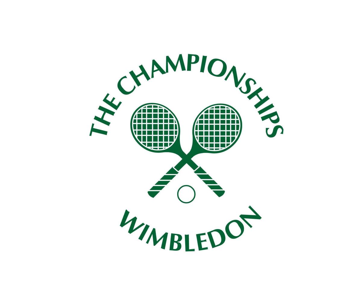 de kampioenschappen Wimbledon logo groen symbool toernooi Open tennis ontwerp vector abstract illustratie