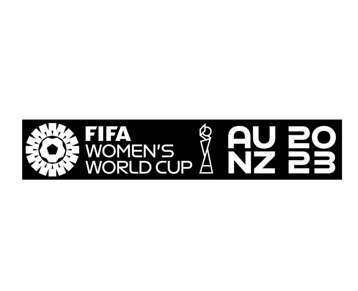 fifa vrouwen wereld kop australie nieuw Zeeland 2023 zwart officieel logo kampioen symbool ontwerp abstract vector illustratie