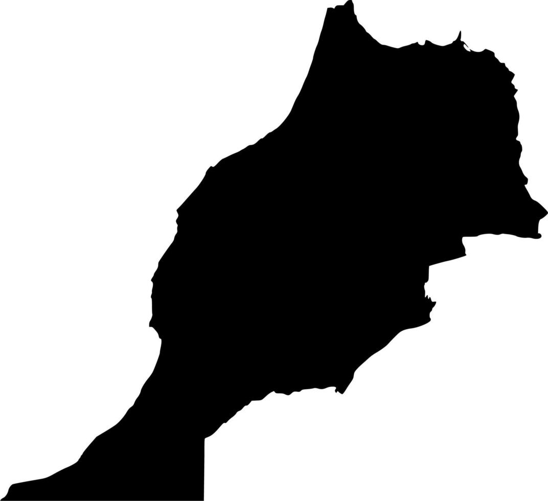 vector silhouet van Marokko kaart Aan wit achtergrond