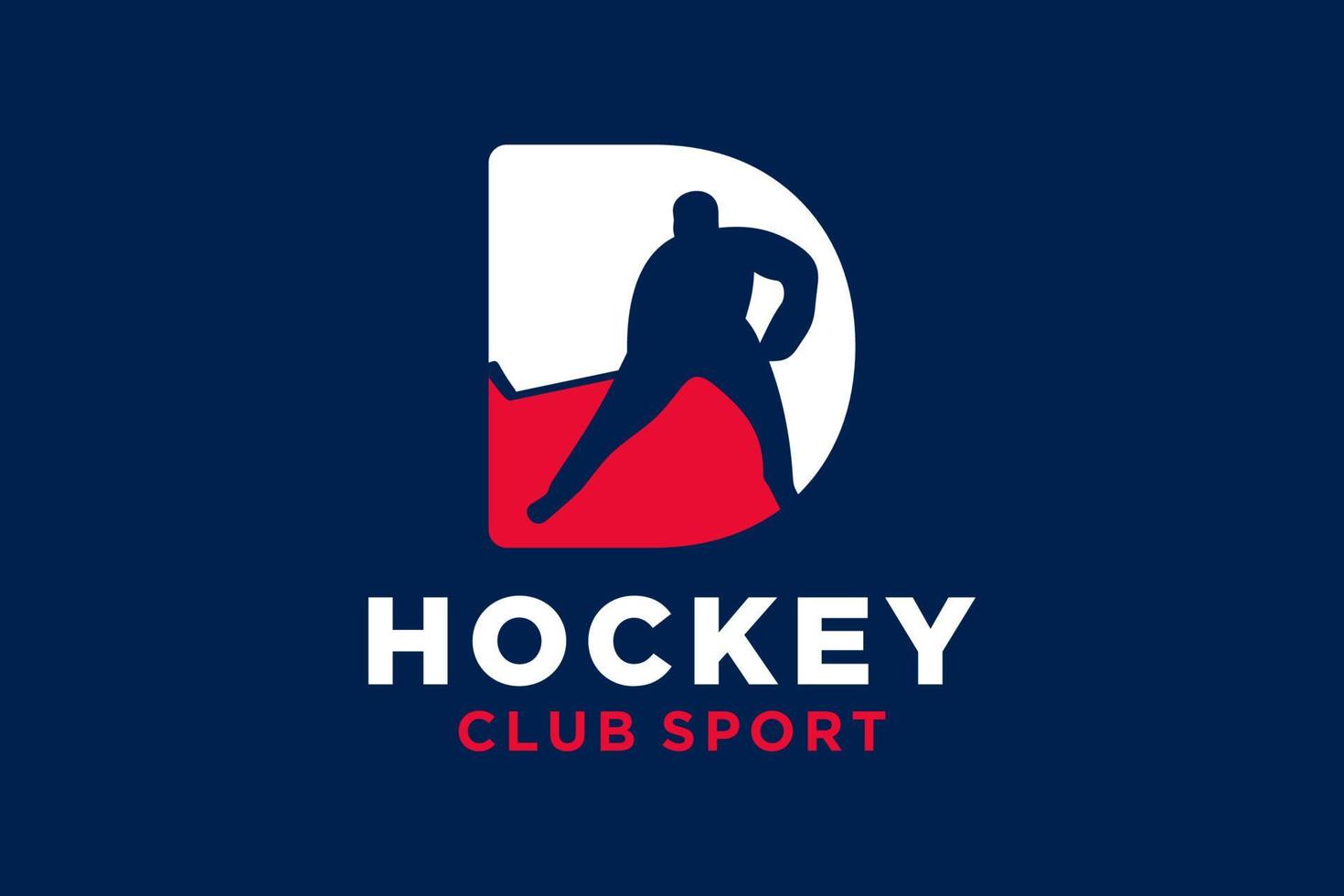 vector initialen brief d met hockey creatief meetkundig modern logo ontwerp.