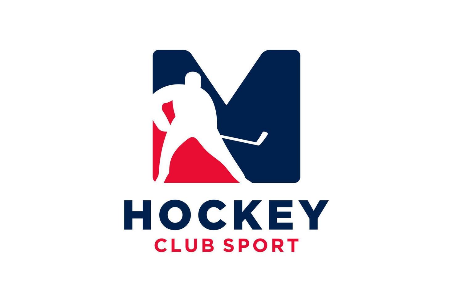 vector initialen brief m met hockey creatief meetkundig modern logo ontwerp.