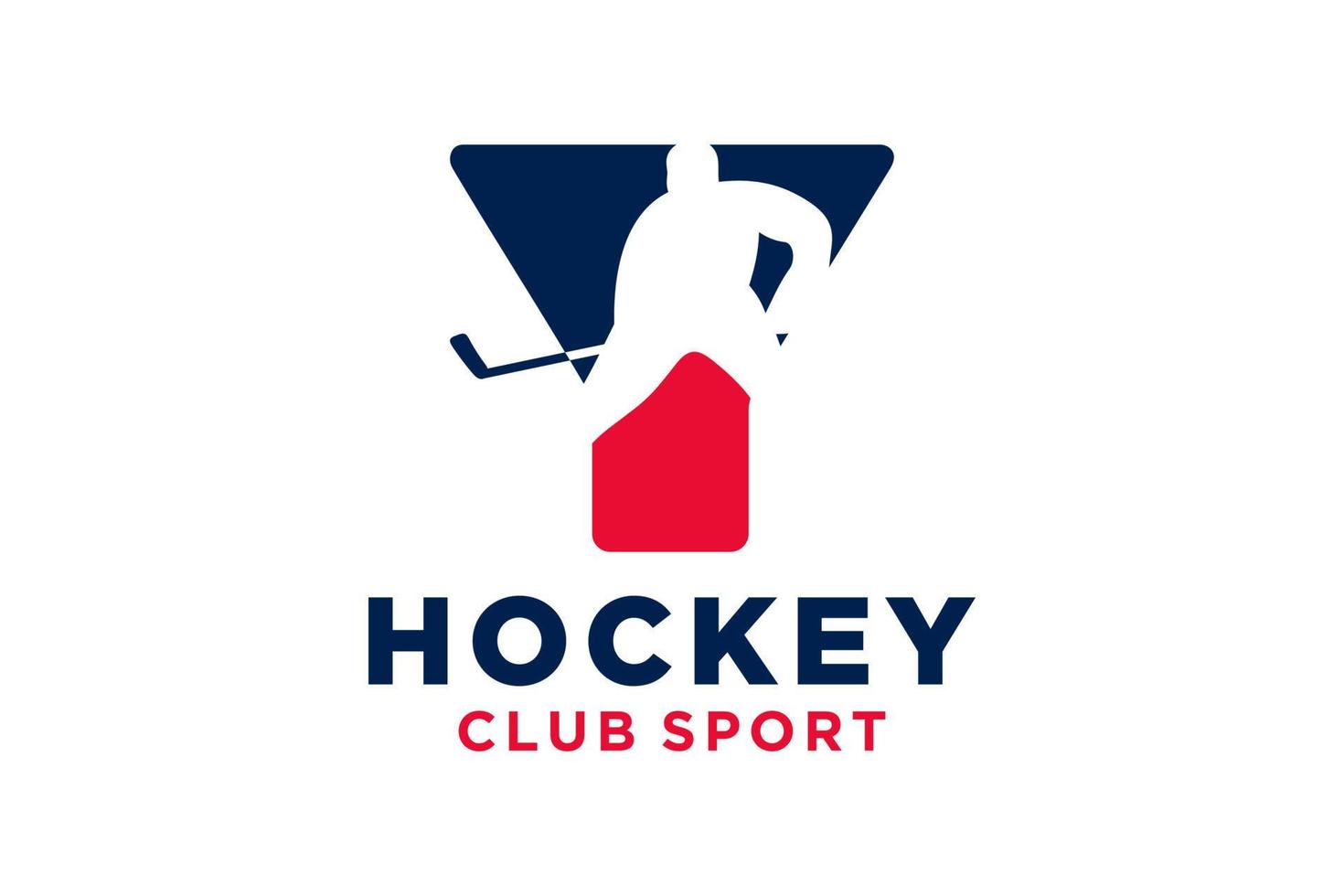 vector initialen brief y met hockey creatief meetkundig modern logo ontwerp.