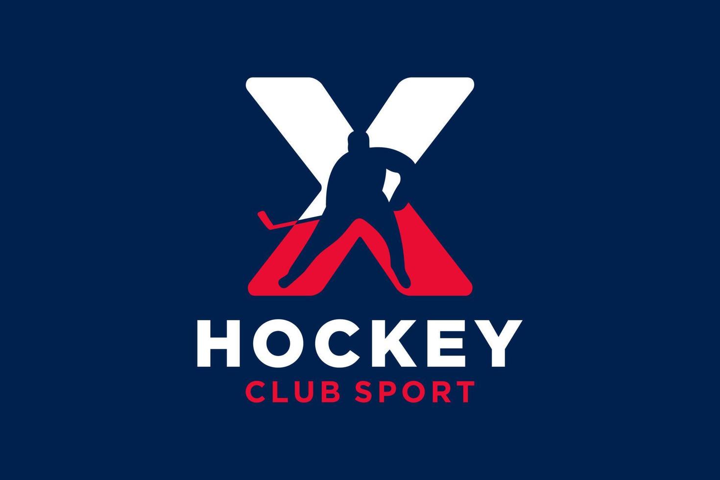 vector initialen brief X met hockey creatief meetkundig modern logo ontwerp.