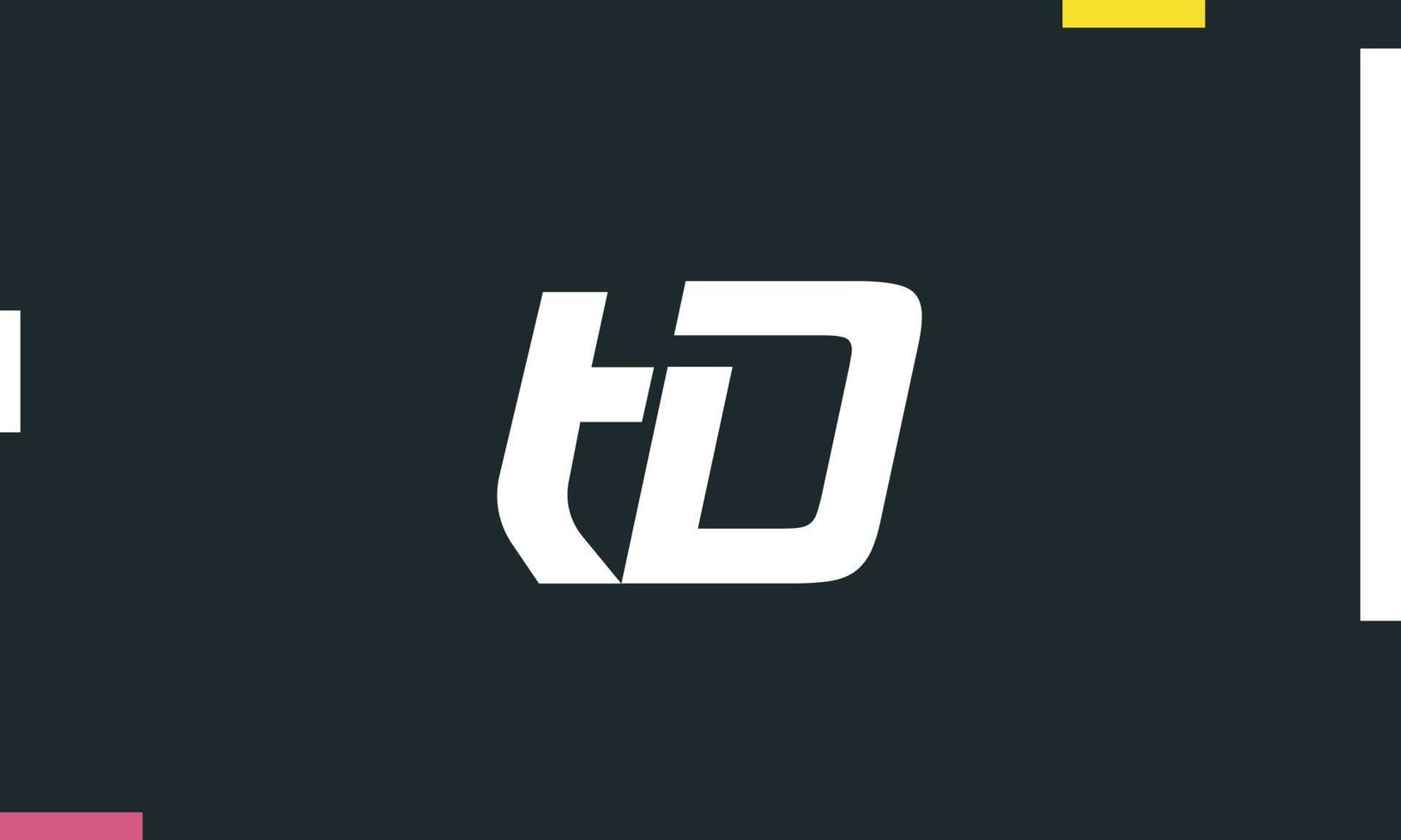 alfabet letters initialen monogram logo td, dt, t en d vector
