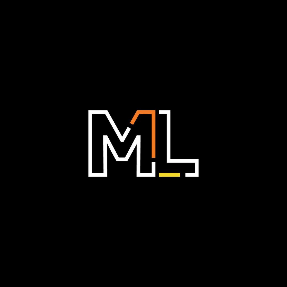 abstract brief ml logo ontwerp met lijn verbinding voor technologie en digitaal bedrijf bedrijf. vector