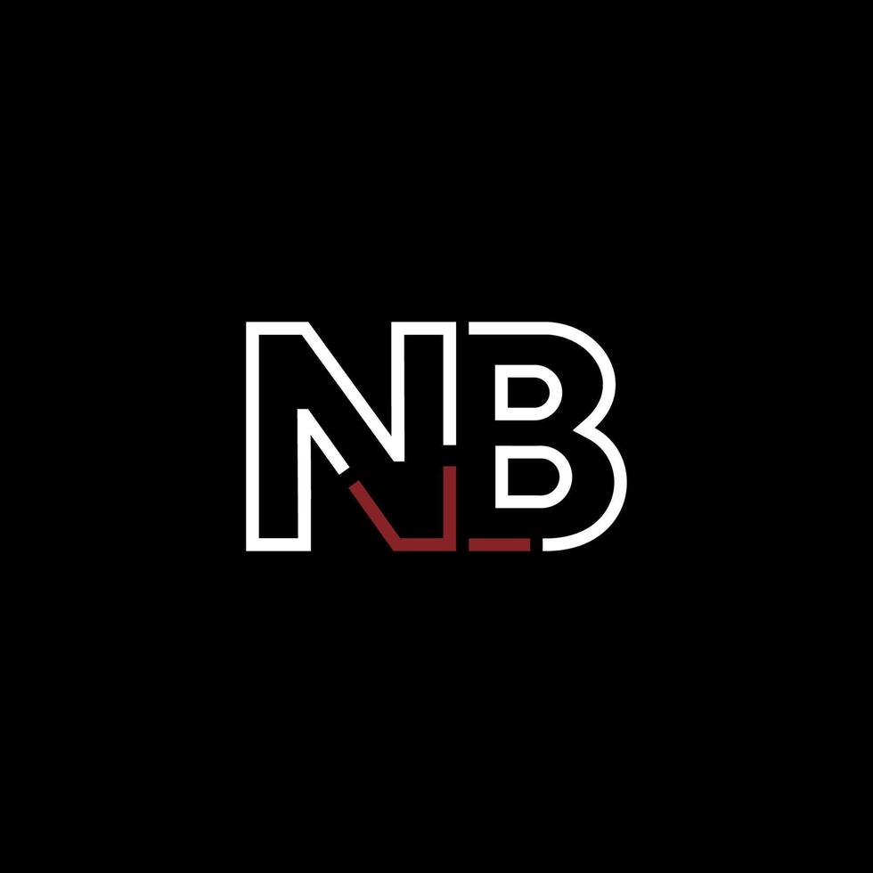 abstract brief nb logo ontwerp met lijn verbinding voor technologie en digitaal bedrijf bedrijf. vector