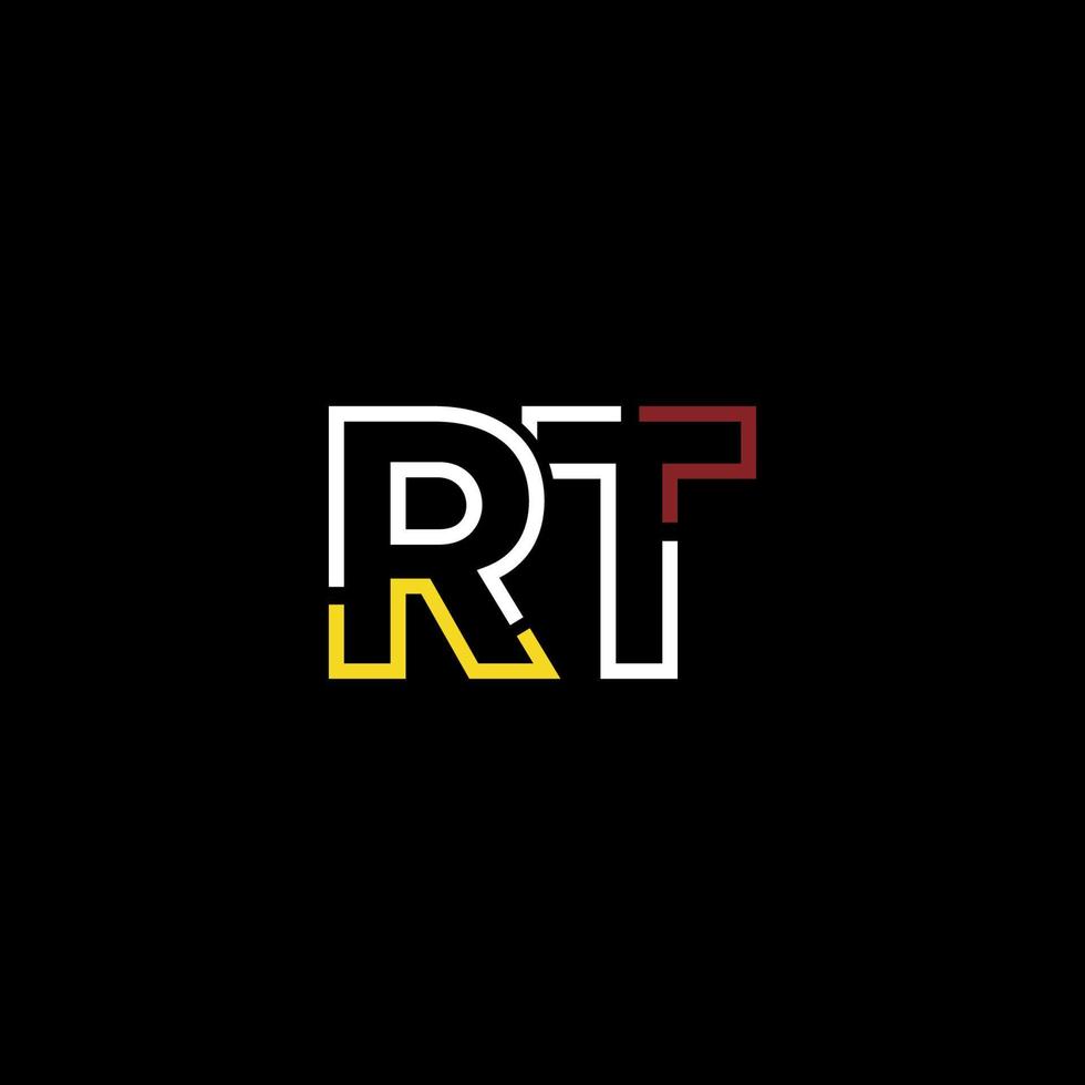 abstract brief rt logo ontwerp met lijn verbinding voor technologie en digitaal bedrijf bedrijf. vector