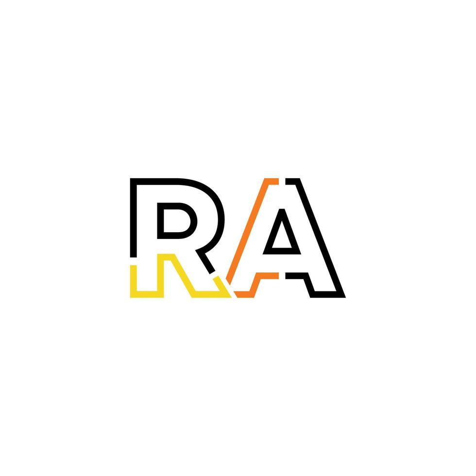 abstract brief ra logo ontwerp met lijn verbinding voor technologie en digitaal bedrijf bedrijf. vector