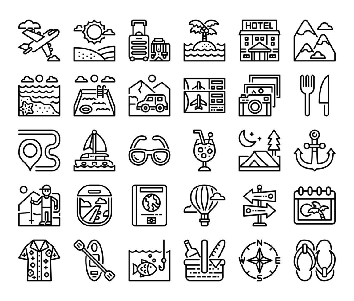 vakantie overzicht vector iconen