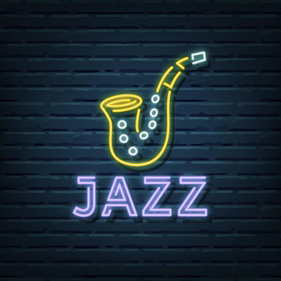 jazz neon teken vector