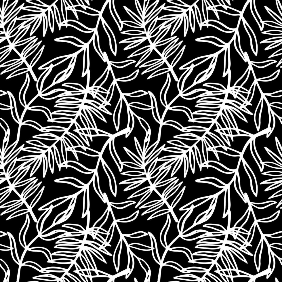 tropisch bladeren naadloos patroon modern hand- getrokken natuur gebladerte vector