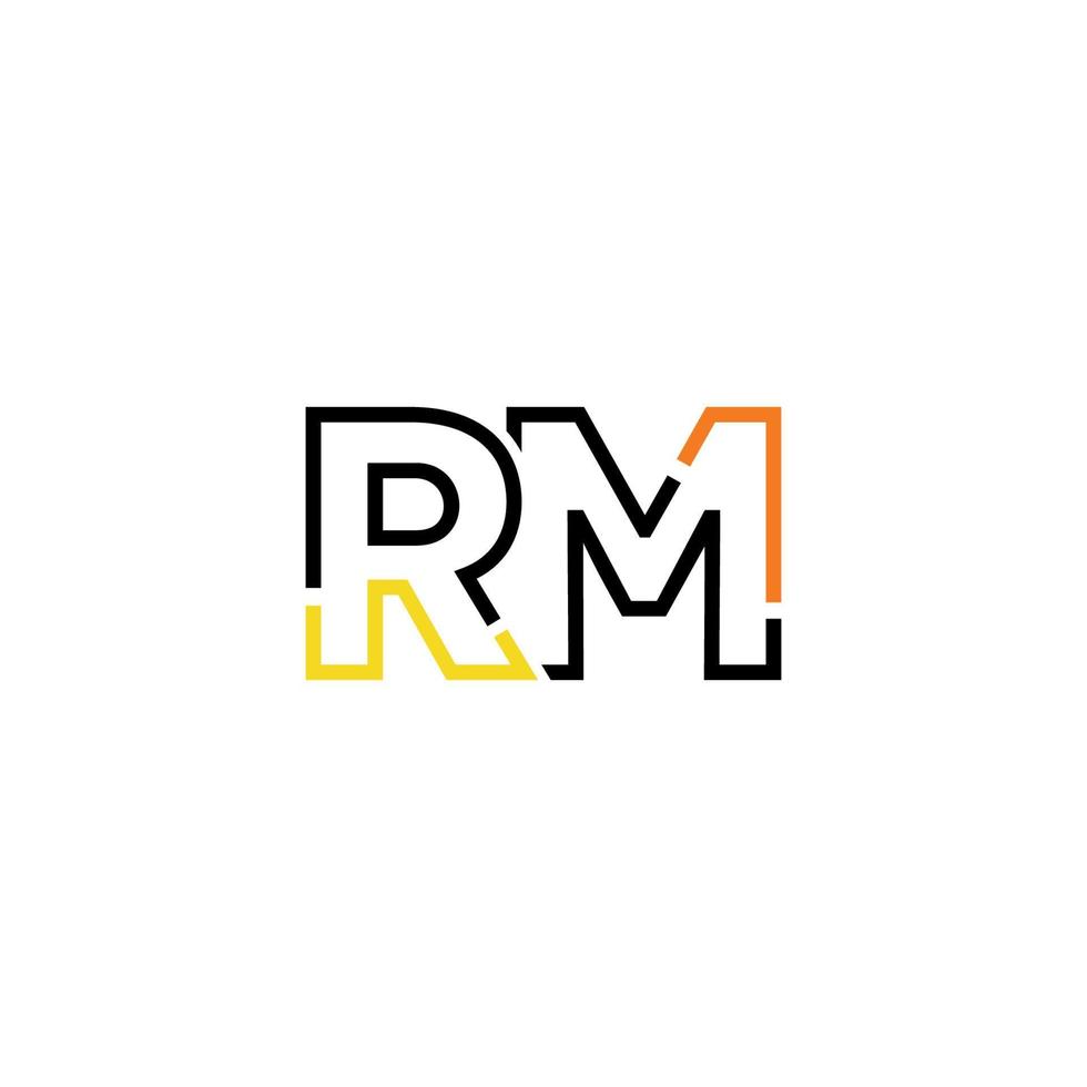 abstract brief rm logo ontwerp met lijn verbinding voor technologie en digitaal bedrijf bedrijf. vector