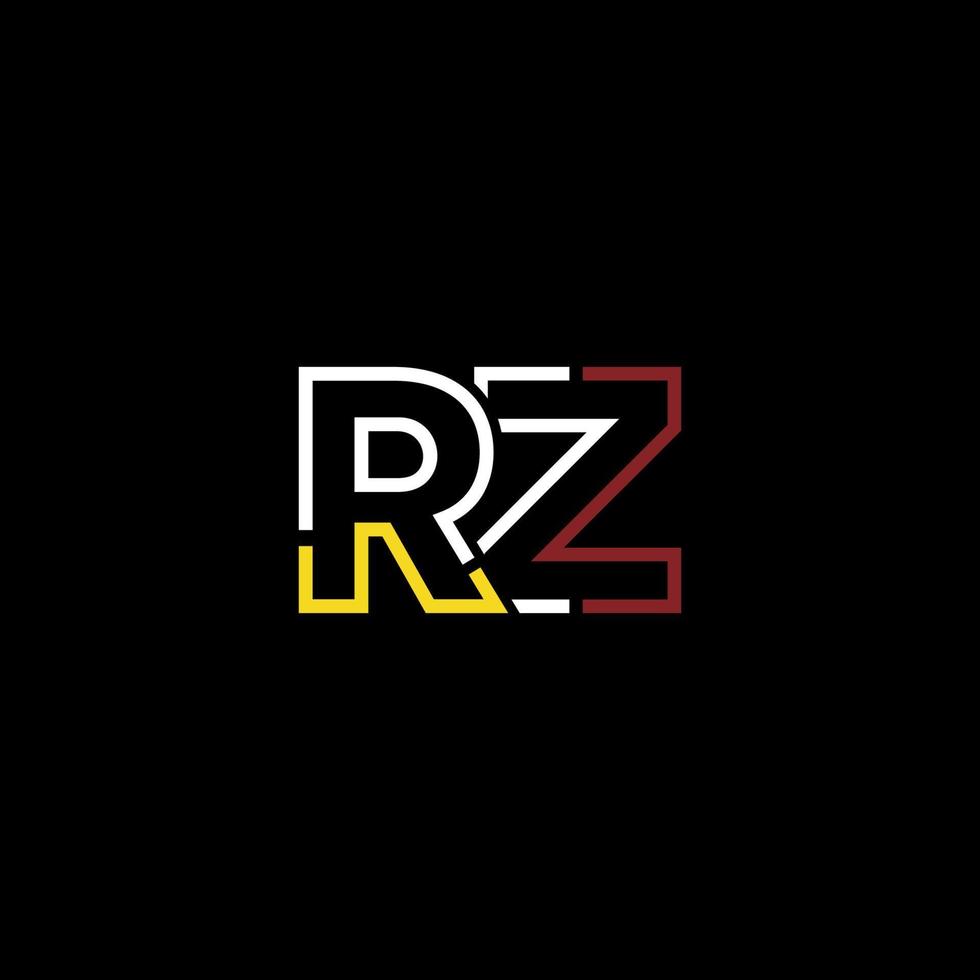 abstract brief rz logo ontwerp met lijn verbinding voor technologie en digitaal bedrijf bedrijf. vector