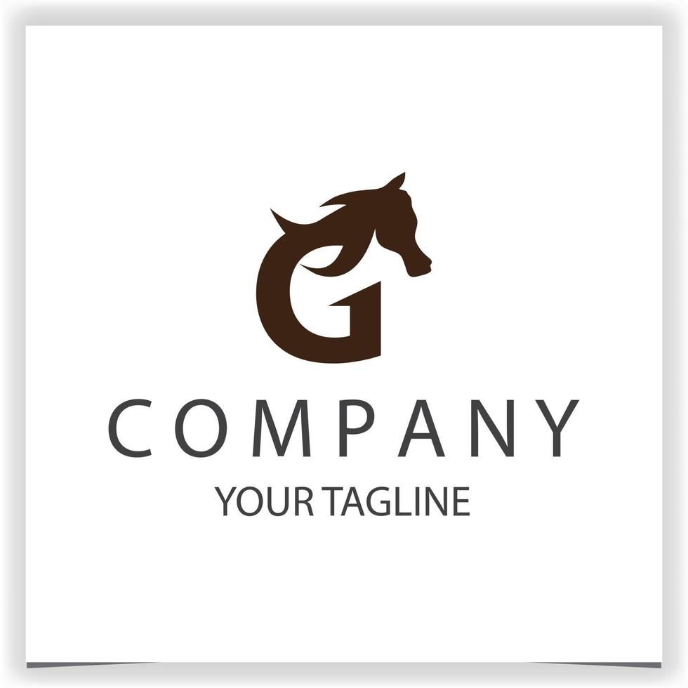 gebruik makend van de concept van een silhouet paard hoofd brief g logo premie elegant sjabloon vector eps 10