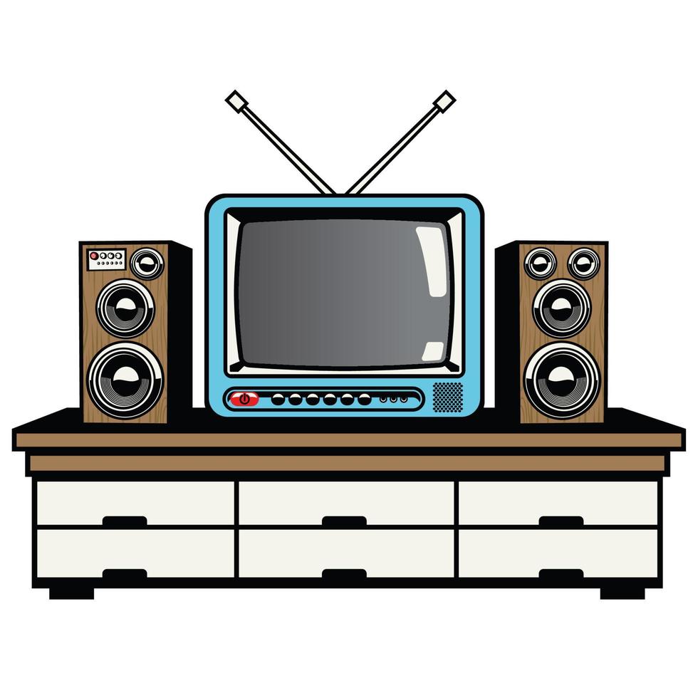 televisie en audio systeem vector