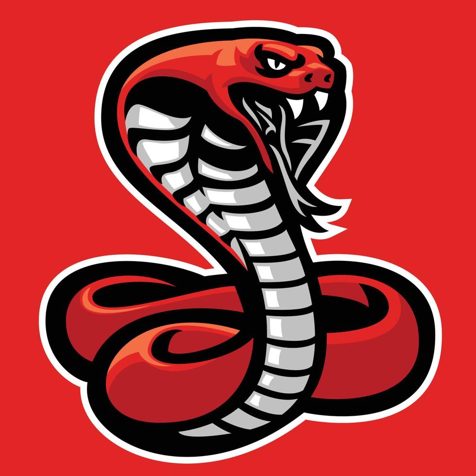 mascotte van agressief cobra slang vector