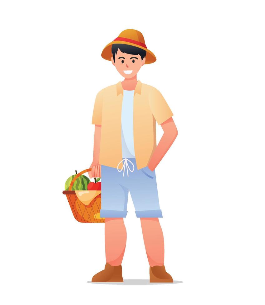 tekens Mens picknick Aan zomertijd vakantie vector illustratie