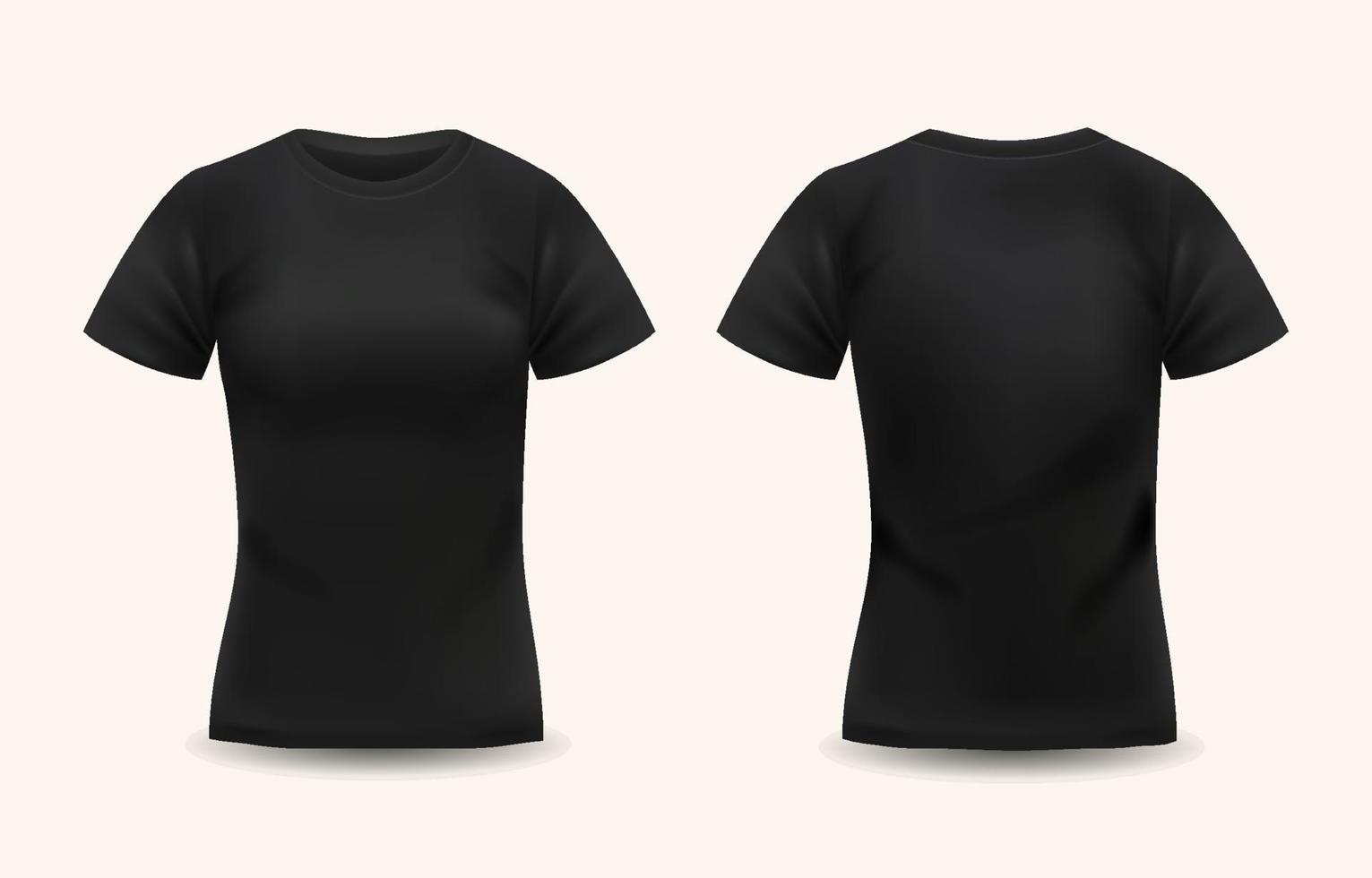 zwart t-shirt voor vrouw sjabloon vector