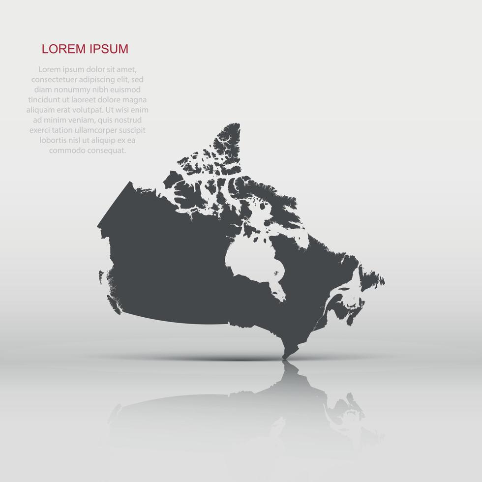 Canada kaart icoon in vlak stijl. Canada illustratie pictogram. land aardrijkskunde teken bedrijf concept. vector