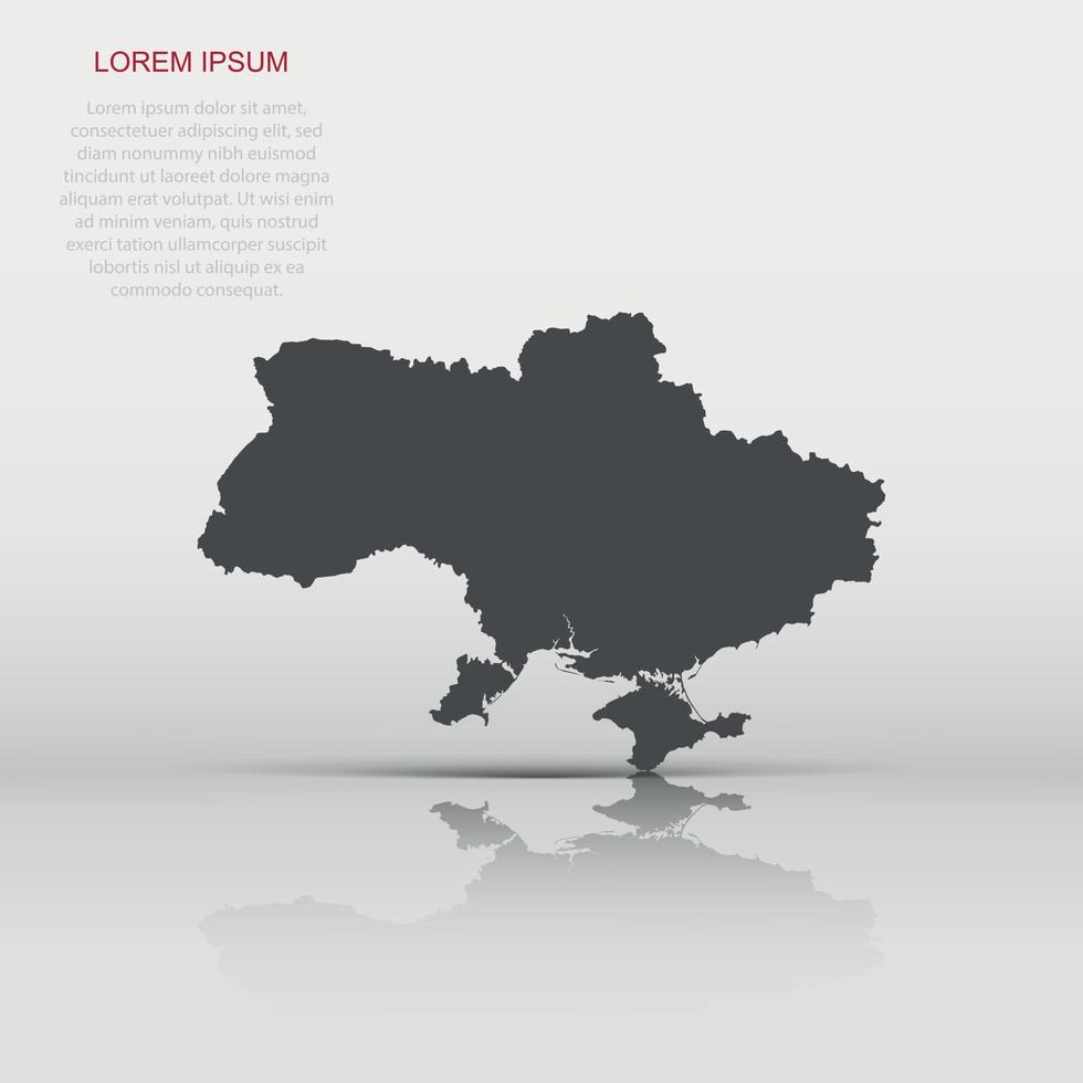 Oekraïne kaart icoon in vlak stijl. Oekraïne illustratie pictogram. land aardrijkskunde teken bedrijf concept. vector