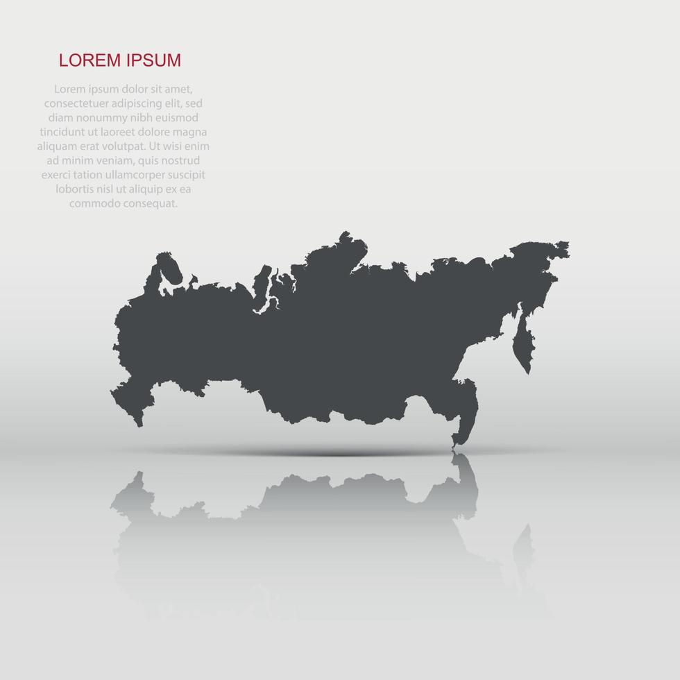Rusland kaart icoon in vlak stijl. Russisch federatie illustratie pictogram. land aardrijkskunde teken bedrijf concept. vector